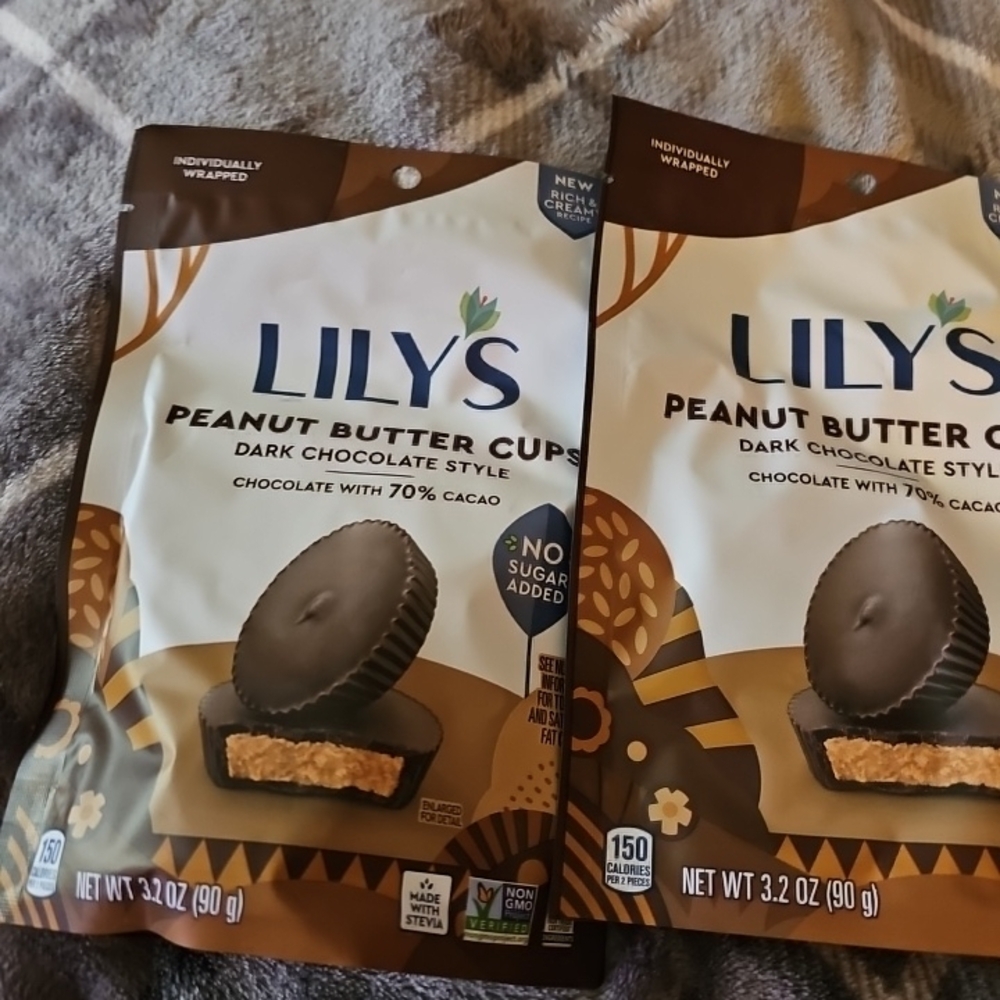 Lily Peanut Butter Cups Dark Chocolate Style With Stevia 2 Pk